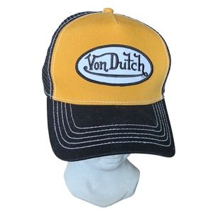 Von Dutch Yellow and Black Trucker Hat